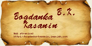 Bogdanka Kašanin vizit kartica